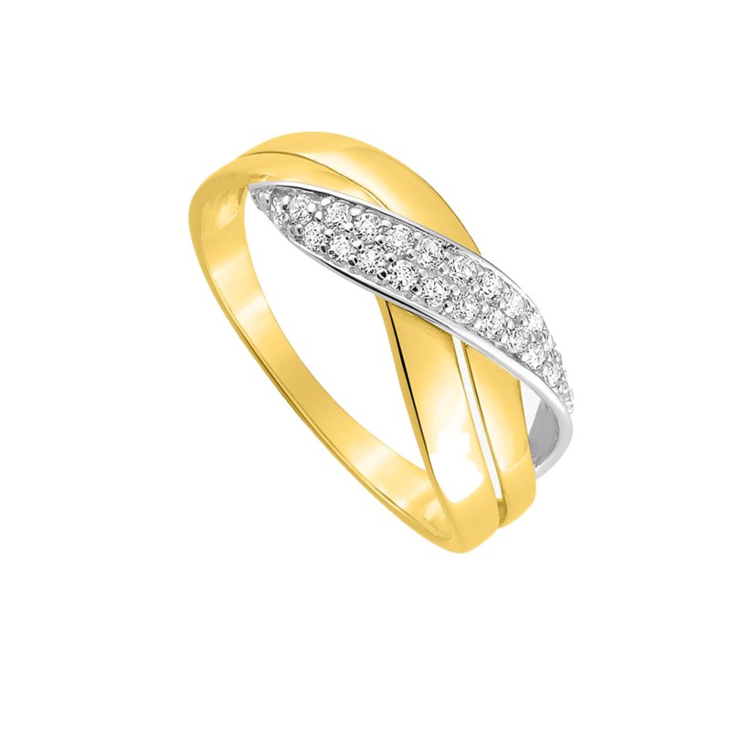 Bague femme - Oxyde de zirconium - Or 18 Carats - vue 2