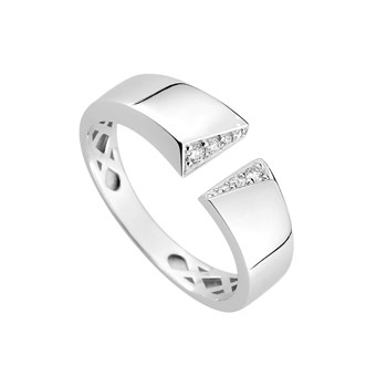 Bague femme - Or 18 Carats - Diamant : 0,072 Carat