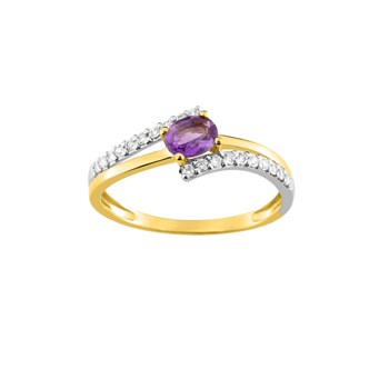 Bague femme - améthyste - Or 18 Carats