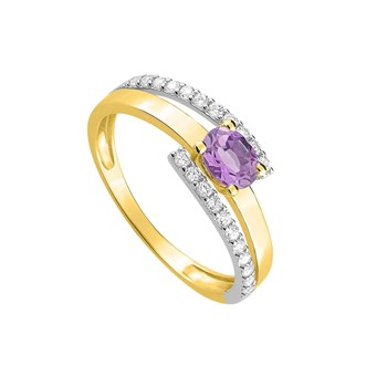 Bague femme - améthyste - Or 18 Carats