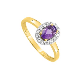 Bague femme - améthyste - Or 18 Carats
