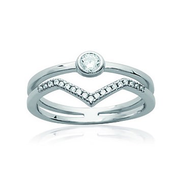 Bague Femme - Argent 925 - Oxyde de zirconium