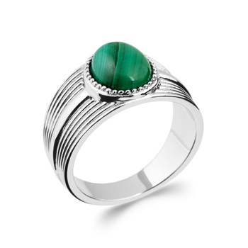 Bague Femme - Argent 925 - Malachite