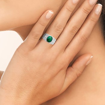 Bague Femme - Argent 925 - Malachite