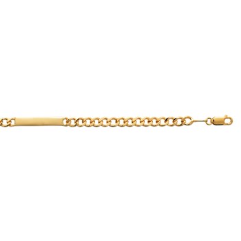 Gourmette Homme - Plaqué Or - Chaîne gourmette - Largeur : 4 mm - Longueur : 18 cm