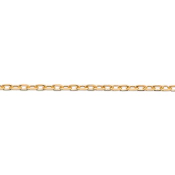 Chaine Mixte - Plaqué Or - Chaîne forçat diamantée - Largeur : 1,6 mm - Longueur : 60 cm