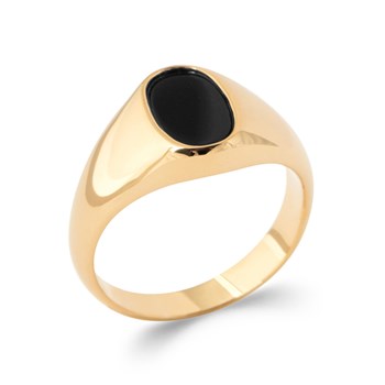 Bague Femme - Plaqué Or - Onyx synthétique