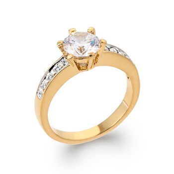 Bague Femme - Plaqué Or - Oxyde de zirconium