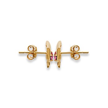 Boucles d'oreilles Enfant - Plaqué Or - Cristal - Dauphin