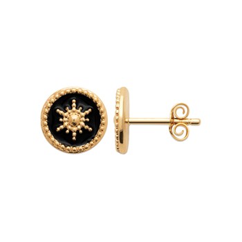 Boucles d'oreilles Femme - Plaqué Or - Email
