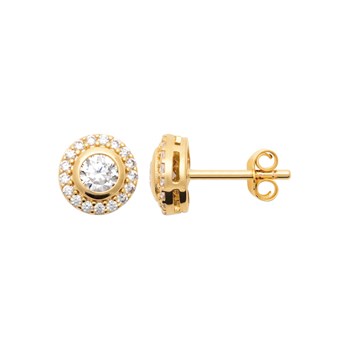 Boucles d'oreilles Femme - Plaqué Or - Oxyde de zirconium