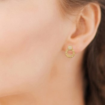 Boucles d'oreilles Femme - Plaqué Or - Oxyde de zirconium