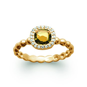 Bague Femme - Plaqué Or - Oxyde de zirconium