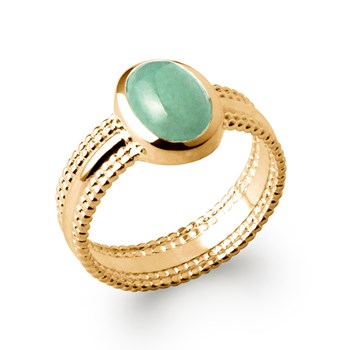 Bague Femme - Plaqué Or - Aventurine