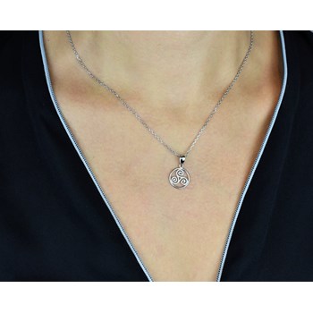 Necklace triskel in a circle Silver 925 Rhodium