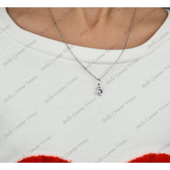 Collier dauphin oxyde de zirconium Argent 925 Rhodié