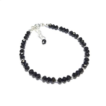 Bracelet Spinelle Noire Argent 925
