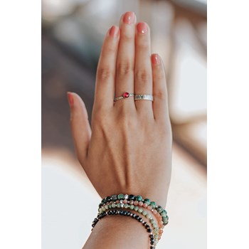 Bracelet Spinelle Noire Argent 925
