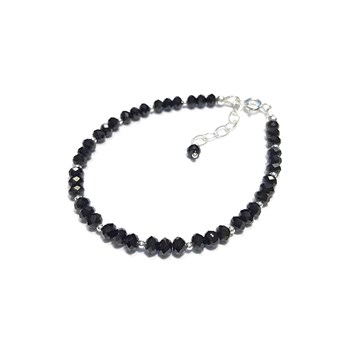 Bracelet Spinelle Noire Argent 925
