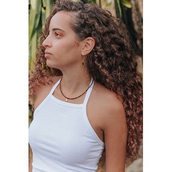 Collier OEil De Tigre Fleur De Lotus Argent 925 Doré