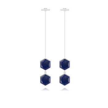 Boucles d'Oreilles Lapis-Lazuli sur Argent 925 | Aden Boutique