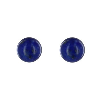 925 Silver Stud Earrings with 8mm Lapis Lazuli Beads