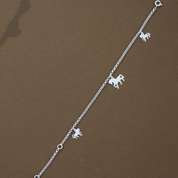 Bracelet trois chevaux : deux petits et un grand - Argent massif 925