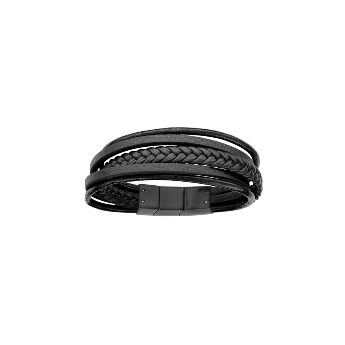 Bracelet Cuir multifils - Noir