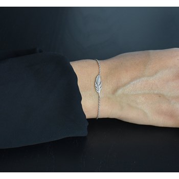 Bracelet plume Argent 925 Rhodié