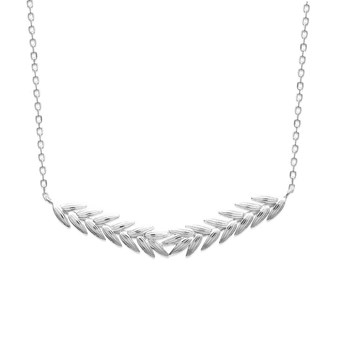 Spike laurel branch necklace Silver 925 Rhodium