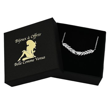 Spike laurel branch necklace Silver 925 Rhodium