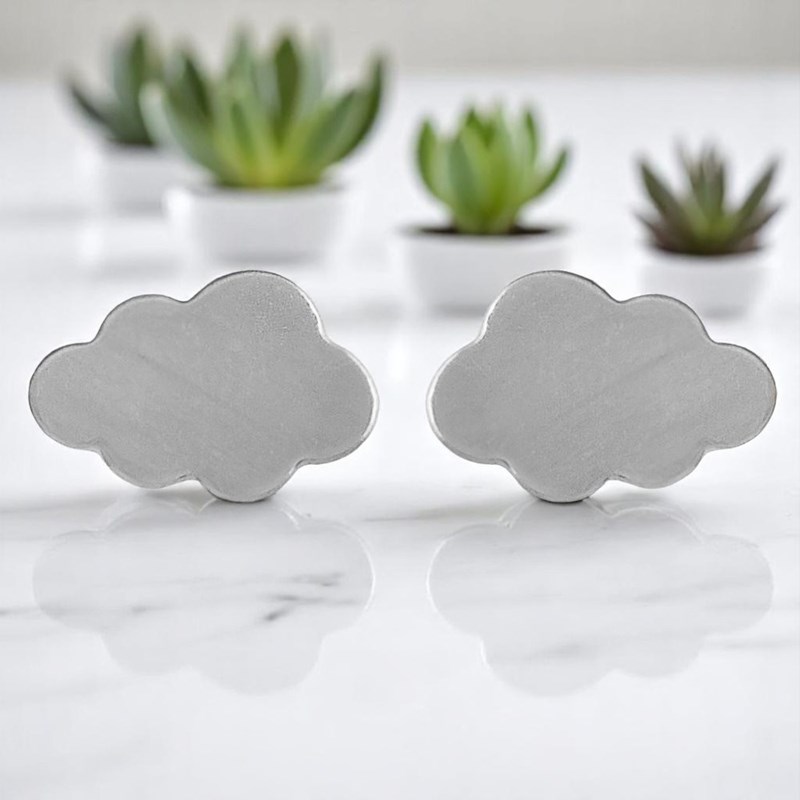 Boucles d'oreilles nuage Argent 925 Rhodié - vue 4