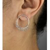 Boucles d'oreilles cercle pampilles pendants boules Argent 925 Rhodié - vue V2