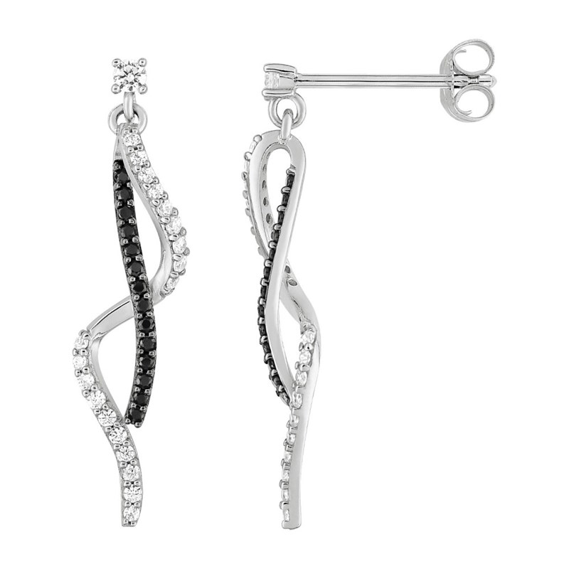 Boucles d'oreilles femme - Argent 925 - Oxyde de zirconium - vue 2