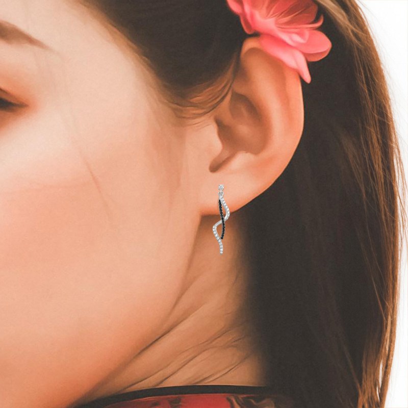 Boucles d'oreilles femme - Argent 925 - Oxyde de zirconium - vue 3