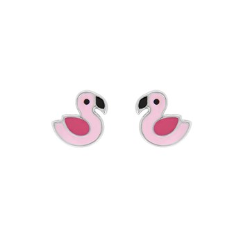 Boucles d'oreilles Enfant - Argent 925 - Flamant Rose
