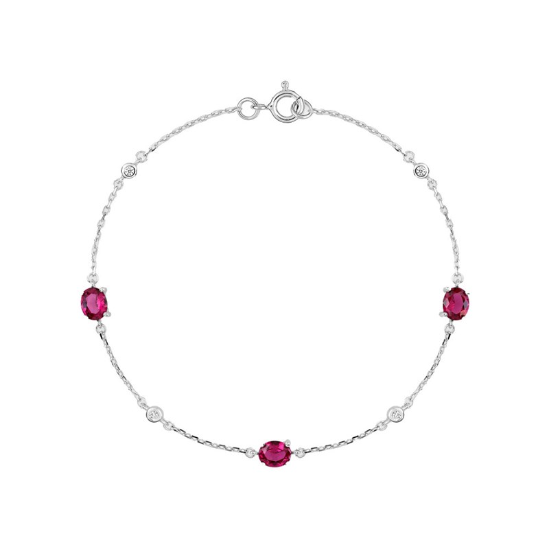 Bracelet Femme - Oxyde de zirconium - Argent 925 - Longueur : 18 cm