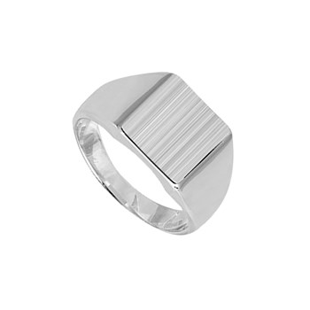 Chevalière homme - Argent 925 - Brossé - Plateau 12.50x13.75mm