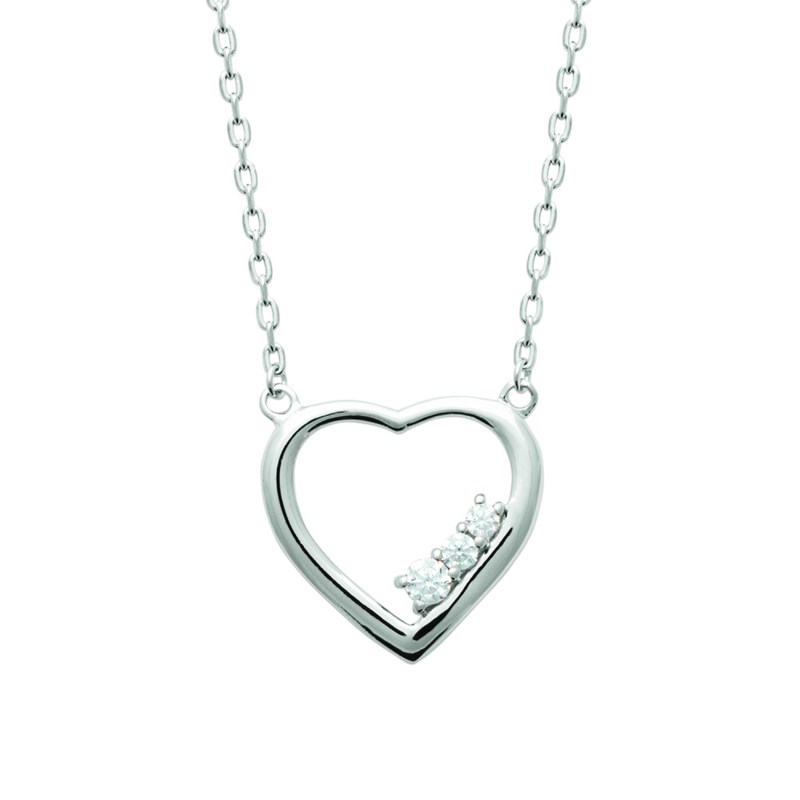 Collier Femme - Argent 925 - Oxyde de zirconium - Longueur : 45 cm