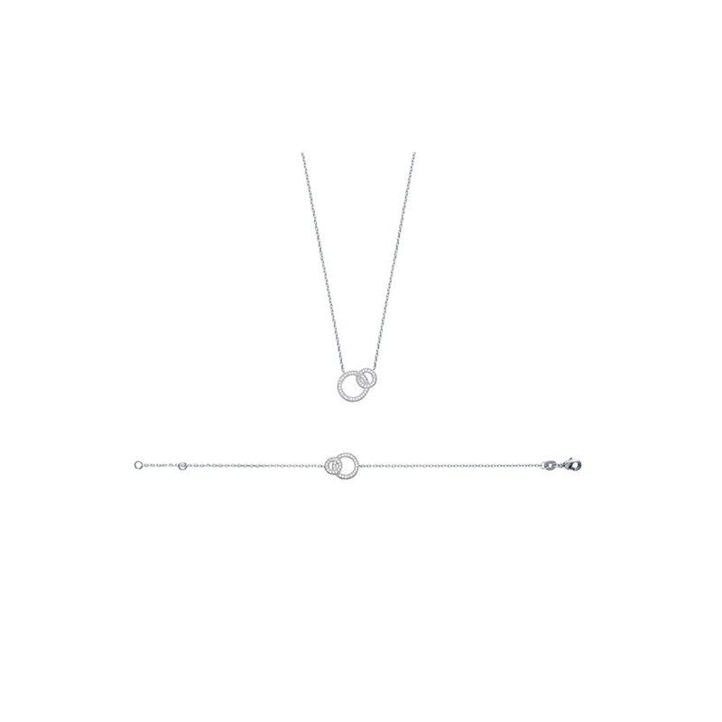 Collier Femme - Argent 925 - Oxyde de zirconium - Longueur : 45 cm