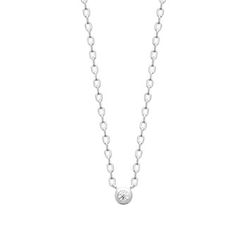 Collier Femme - Argent 925 - Oxyde de zirconium - Longueur : 45 cm