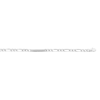 Gourmette Homme - Argent 925 - Cheval alternée 1+2 - Largeur : 4 mm - Longueur : 18 cm