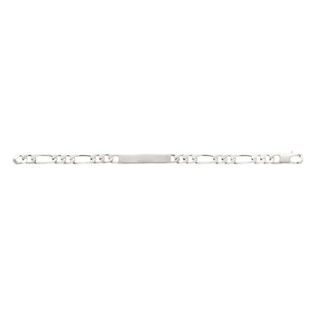 Gourmette Homme - Argent 925 - Cheval alternée 1+2 - Largeur : 6 mm - Longueur : 20 cm