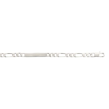 Gourmette Homme - Argent 925 - Cheval alternée 1+2 - Largeur : 6 mm - Longueur : 20 cm