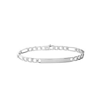 Gourmette Homme - Argent 925 - Cheval alternée 1+3 - Largeur : 4 mm - Longueur : 18 cm