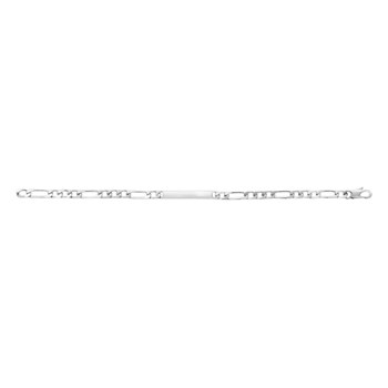 Gourmette Homme - Argent 925 - Cheval alternée 1+3 - Largeur : 4 mm - Longueur : 18 cm