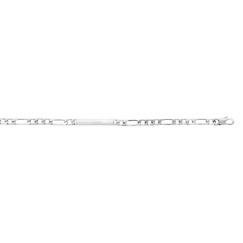 Gourmette Homme - Argent 925 - Cheval alternée 1+3 - Largeur : 4 mm - Longueur : 18 cm