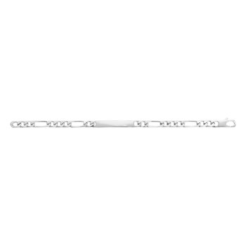 Gourmette Homme - Argent 925 - Cheval alternée 1+3 - Largeur : 6 mm - Longueur : 20 cm