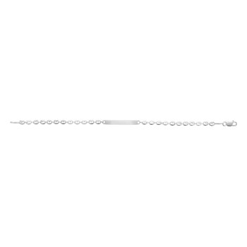 Gourmette Mixte - Argent 925 - Chaîne grain de café - Largeur : 4 mm - Longueur : 18 cm
