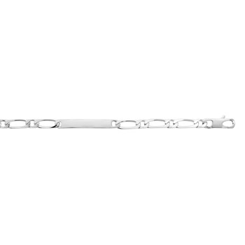 Gourmette Homme - Argent 925 - Cheval alternée 1+1 - Largeur : 6 mm - Longueur : 20 cm